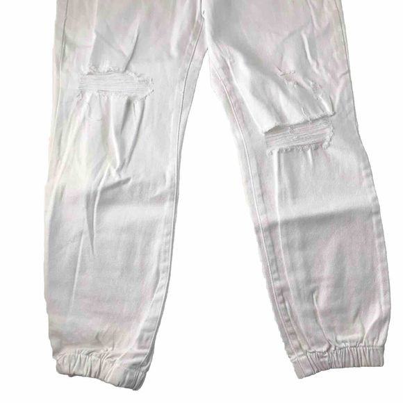 Sincerely Jules White Denim Distressed Stretch Jogger Pants Jeans NWT Size 9/29 - Picture 11 of 15